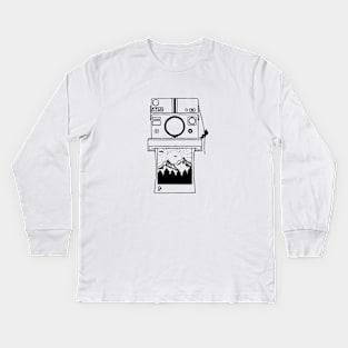 Polaroid Camera Sketch Kids Long Sleeve T-Shirt